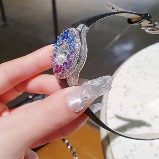 ĐỒNG HỒ NỮ SIÊU CẤP GRAF BUTTERFLY MẶT FULL XOÀN NHÂN TẠO DÂY DA ĐEN