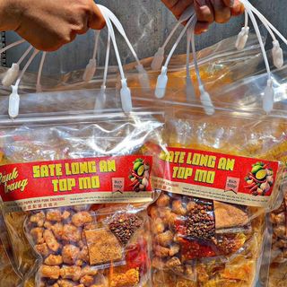 Bánh Tráng Sate Long An Tóp Mỡ Cực Cuốn Full Topping 500g