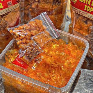 Bánh Tráng Sate Long An Tóp Mỡ Cực Cuốn Full Topping 500g