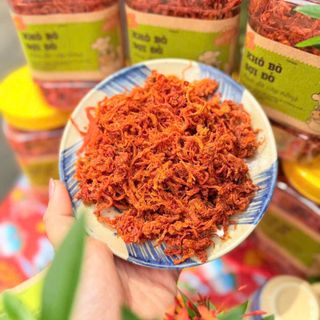 Khô Bò Sợi Đỏ Cay Thơm, Sợi Đậm Đà, Ăn Vặt Cực Cuốn 500g