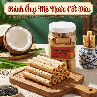 Bánh Ống Mè Nước Cốt Dừa Giòn Tan, Béo Thơm Khó Cưỡng 450g