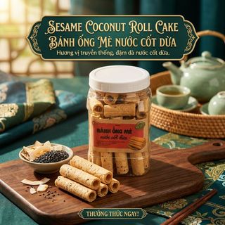 Bánh Ống Mè Nước Cốt Dừa Giòn Tan, Béo Thơm Khó Cưỡng 450g