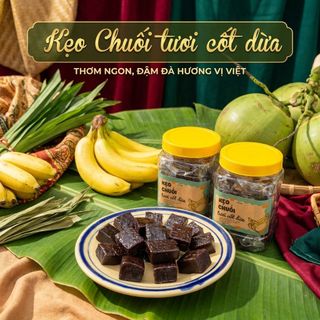 KẸO CHUỐI TƯƠI CỐT DỪA – NGON NGẬY, KHÔNG NGÁN 500G - WINNIE HOUSE