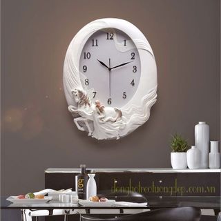 ĐỒNG HỒ TREO TƯỜNG MÁY SEIKO CAO CẤP ĐIÊU KHẮC NGHỆ THUẬT BẠCH MÃ