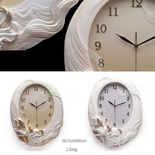 ĐỒNG HỒ TREO TƯỜNG MÁY SEIKO CAO CẤP ĐIÊU KHẮC NGHỆ THUẬT BẠCH MÃ