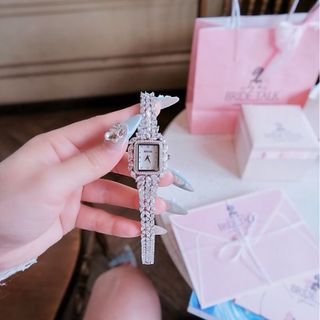 ĐỒNG HỒ NỮ CHÍNH HÃNG BRIDE TALKK MẶT VUÔNG MINI ĐÍNH ĐÁ FULLBOX TEM
