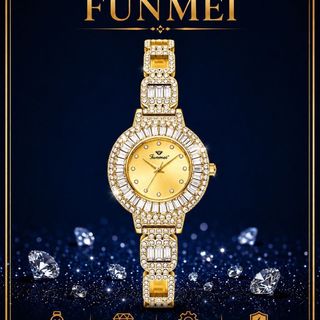 ĐỒNG HỒ NỮ CHÍNH HÃNG FUNMEI F2062 ĐÍNH ĐÁ CZ FULLBOX