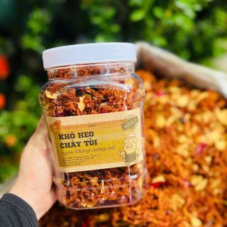 Khô Heo Cháy Tỏi Thơm Lừng, Kết Hợp Tỏi Phi Cực Cuốn 500g