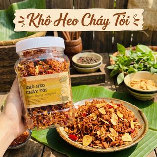 Khô Heo Cháy Tỏi Thơm Lừng, Kết Hợp Tỏi Phi Cực Cuốn 500g