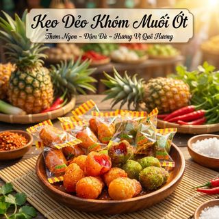 Kẹo Dẻo Khóm Muối Ớt Chua Ngọt Cực Cuốn 500g