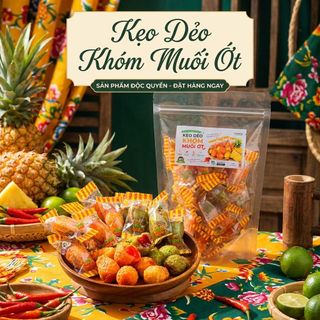 Kẹo Dẻo Khóm Muối Ớt Chua Ngọt Cực Cuốn 500g