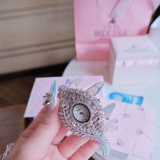 ĐỒNG HỒ NỮ CHÍNH HÃNG BRIDE TALKK LÁ ĐÍNH ĐÁ FULLBOX