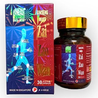 Viên uống Tái tạo hoàn Ginseng Musk Zai Zao Wan hỗ trợ đau nhức xương khớp xuất xứ Singapore - Hộp 30 viên - Mã số 1501