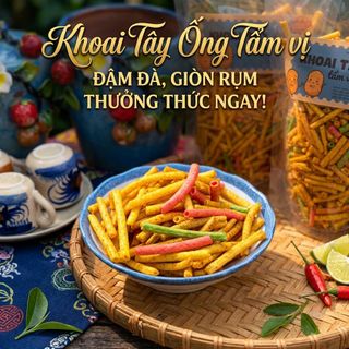 Snack Khoai Tây Ống Giòn Rụm 500G, Ăn Vặt Siêu Đã
