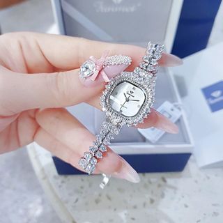ĐỒNG HỒ NỮ CHÍNH HÃNG FUNMEI F2125 MẶT VUÔNG ĐÍNH ĐÁ CZ FULLBOX TEM