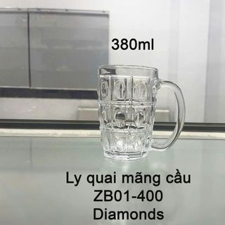 BỘ 6 LY THỦY TINH UỐNG BIA 380ML DIAMONDS ZB01-400 (T8)