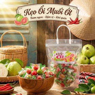 🍬 KẸO ỔI MUỐI ỚT – CHUA NGỌT CAY NHẸ, ĂN LÀ MÊ 500g🍬