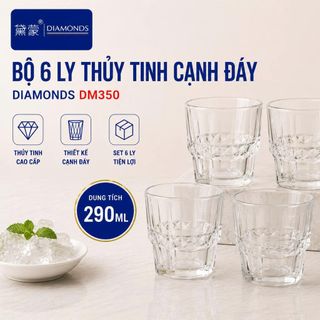 BỘ 6 LY THUỶ TINH CẠNH ĐÁY DIAMONDS DM350