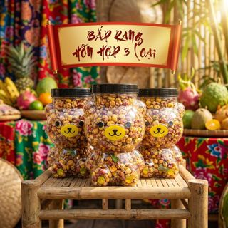 BẮP MIX 3 LOẠI, PHÔ MAI – MẮM HÀNH – KHÔ BÒ ĐỦ VỊ 500g
