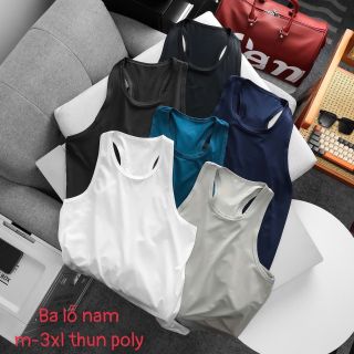 Ba lỗ nam trơn chất thun poly đồ thể thao
