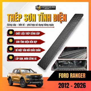 Tấm chắn bửng Ford Ranger 2012-2026 HitechCar4X4 thép sơn tĩnh điện che khe hở chống rơi đồ bền đẹp