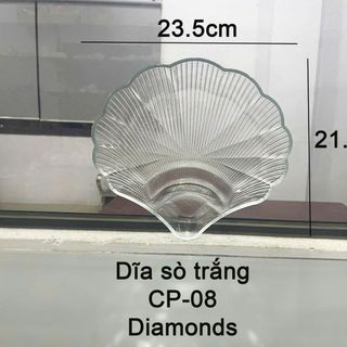 ĐĨA THUỶ TINH HÌNH VỎ SÒ DIAMONDS CP-08