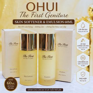 Nước hoa hồng, sữa dưỡng OHUI The First Geniture nhỡ size 60ml giúp tái sinh da, cấp ẩm, chống lão hóa