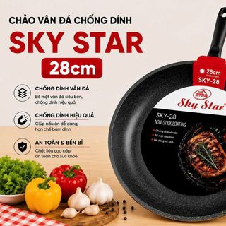 CHẢO VÂN ĐÁ CHỐNG DÍNH SKY STAR 28cm