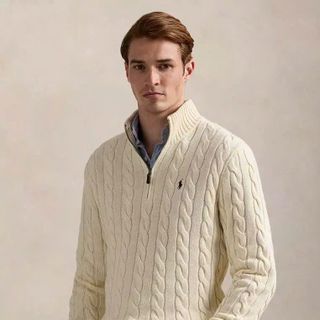 Áo len dệt kim Polo nam.  Chất len dệt xoắn dây thừng chuẩn hãng.