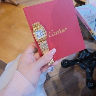 ĐỒNG HỒ NỮ CAO CẤP KATIER DÂY THÉP VÀNG MẶT TRẮNG VUÔNG MINI