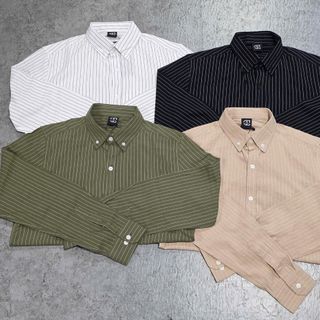 Sơ mi Linen nam sọc tăm Tay dài.  Chất vải Linen Sọc Cotton.