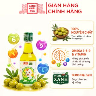 Dầu Olive Nguyên Chất Thôn Xanh Chai 60ml Ép Lạnh Từ ITALIAN OLIVE cho bé ăn dặm Làng Chài Xưa