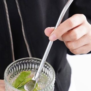Muỗng ống hút inox 2in1
