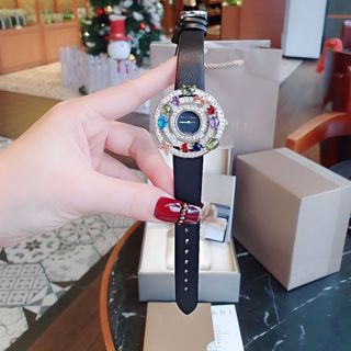 ĐỒNG HỒ NỮ CAO CẤP BVLGARY DÂY DA VIỀN ĐÁ NĂNG LƯỢNG NHIỀU MÀU