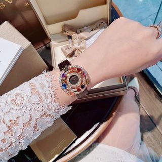 ĐỒNG HỒ NỮ CAO CẤP BVLGARY DÂY DA VIỀN ĐÁ NĂNG LƯỢNG NHIỀU MÀU