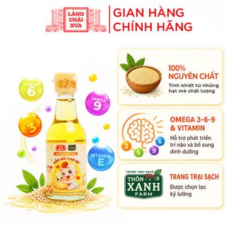 Dầu mè dinh dưỡng cho bé ăn dặm Làng Chài Xưa ép nguội tự nhiên chai 60ml