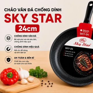 CHẢO VÂN ĐÁ CHỐNG DÍNH SKY STAR 24cm