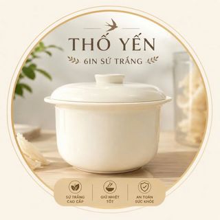 THỐ SỨ TRẮNG CÓ NẮP ĐẬY 14cm (T36)
