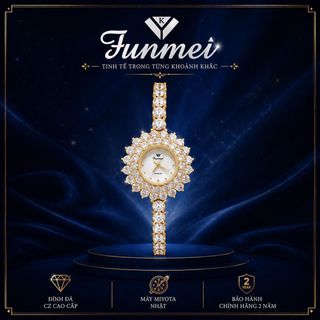 ĐỒNG HỒ NỮ CHÍNH HÃNG FUNMEI F2061 ĐÍNH ĐÁ CZ FULLBOX