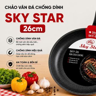 CHẢO VÂN ĐÁ CHỐNG DÍNH SKY STAR 26cm