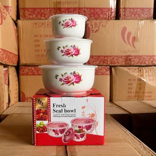 BỘ 3 THỐ SỨ HÚT CHÂN KHÔNG HÌNH HOA (HỘP VUÔNG)