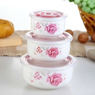 BỘ 3 THỐ SỨ HÚT CHÂN KHÔNG HÌNH HOA (HỘP VUÔNG)