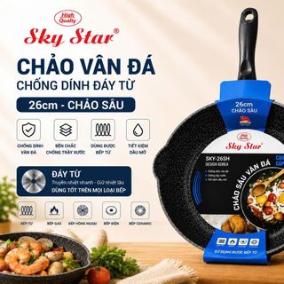 CHẢO VÂN ĐÁ CHỐNG DÍNH ĐÁY TỪ SKY STAR 26cm (CHẢO SÂU)