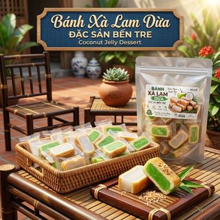 XÀ LAM NHÂN DỪA 500GR – DẺO THƠM BÉO NGẬY, ĂN MỘT MIẾNG LÀ NHỚ