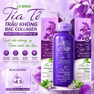 Dung Dịch Vệ Sinh Lá Bàng Tía Tô Trầu Không Bạc Collagen Hương Bưởi Chai Tròn 150ml