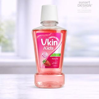 Nước súc miệng Vkin Kids Ngừa Sâu Răng Sạch Mảng Bám Hương Dâu 300ml