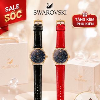 SĂN SALE SET  ĐỒNG HỒ NỮ CAO CẤP SWAROSK DÂY DA MẶT ĐÁ