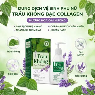 Dung dịch vệ sinh lá bàng tía tô trầu không bạc collagen Hương Lavender 150ml