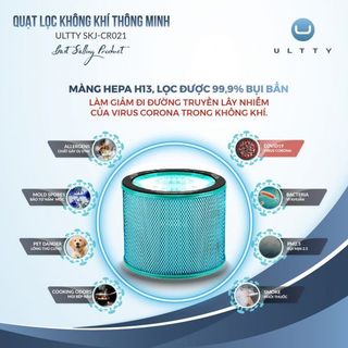 Quạt Lọc Không Khí U-ULTTY CR021 HEPA H13 Công Nghệ Bội Khí 9 Cấp Gió Không Cánh