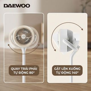 Quạt Tuần Hoàn Không Khí Daewoo AI Điều Khiển Giọng Nói 12 Cấp Gió Kiêm Đèn Ngủ
